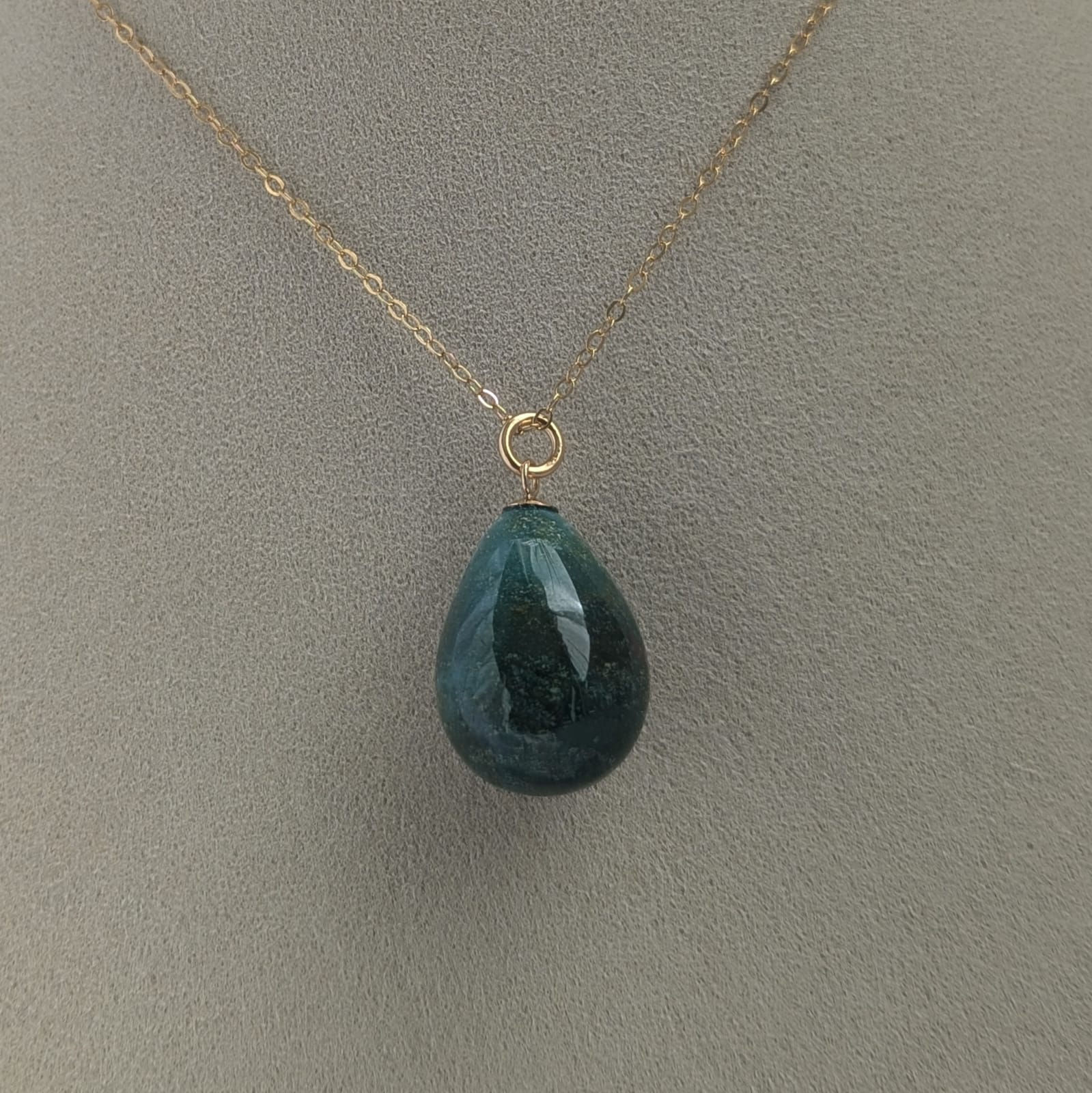 Pendentif en Agate Indienne Monture Gold Filled 14k