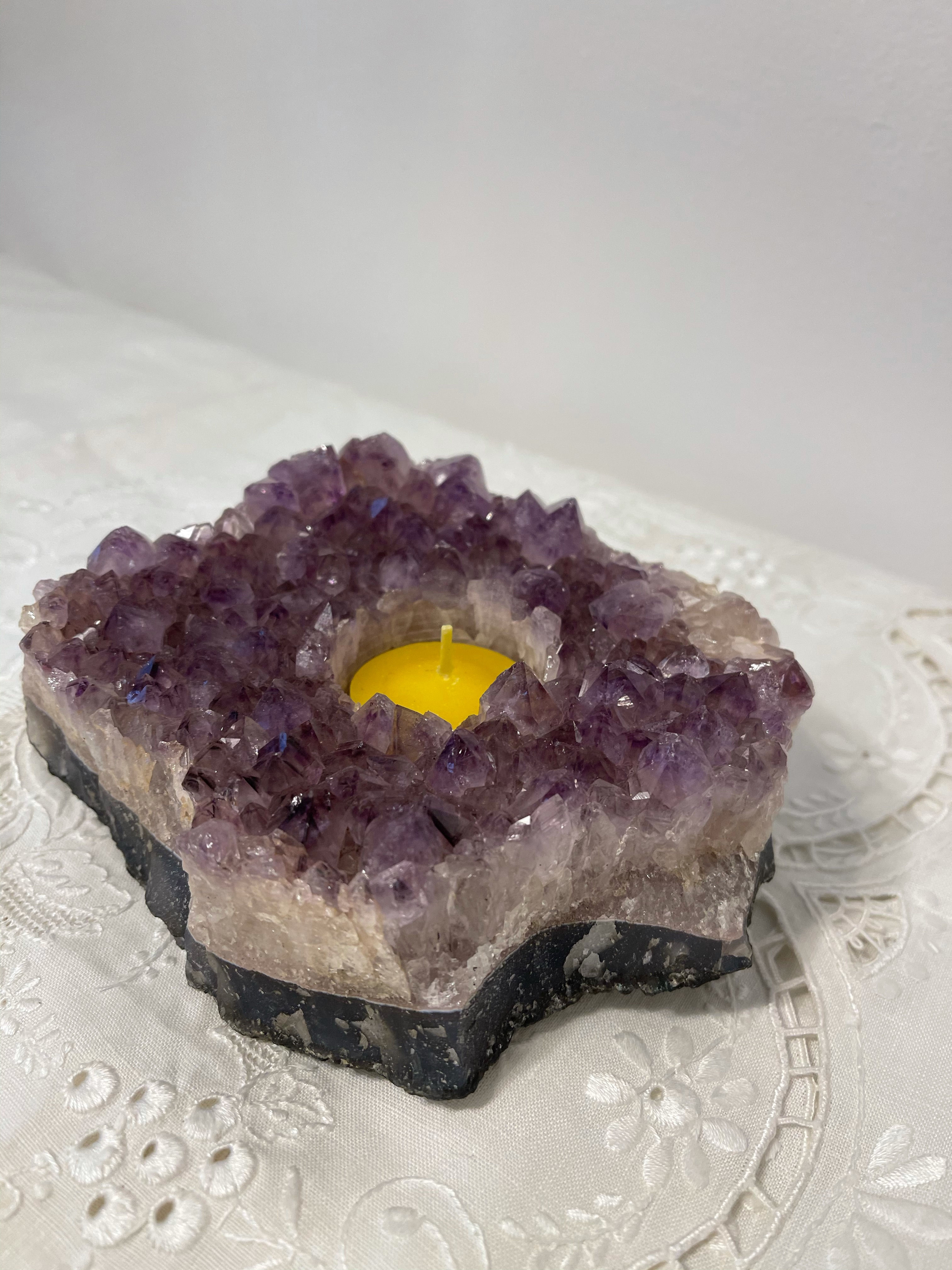 Amethyst candle holder