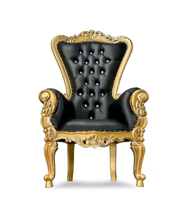 Adult - Black & Gold throne chair