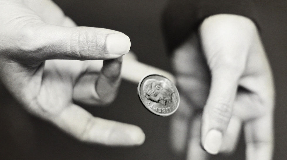 event on small budget, coin flipping