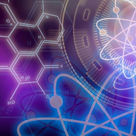 Graphic showing brain waves + cosmic energy field merged