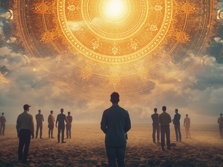 Illustration of spiritual awakening, consciousness crisis, and the future of spiritual civilization