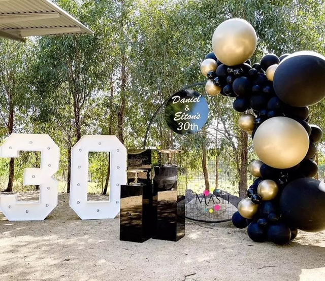 Thumbnail: 100 Pieces Black and Gold Balloon Garland Kit