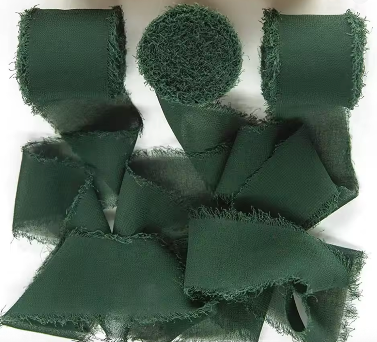 Ruban de soie mousseline - Vert sapin
