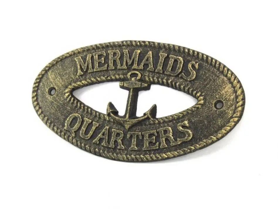 Thumbnail: Cast Iron Mermaid Quarters Sign