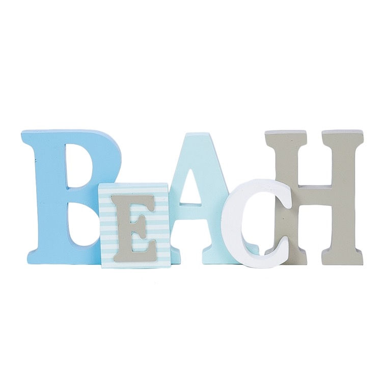 Beach Word Plaque Pastel Colors