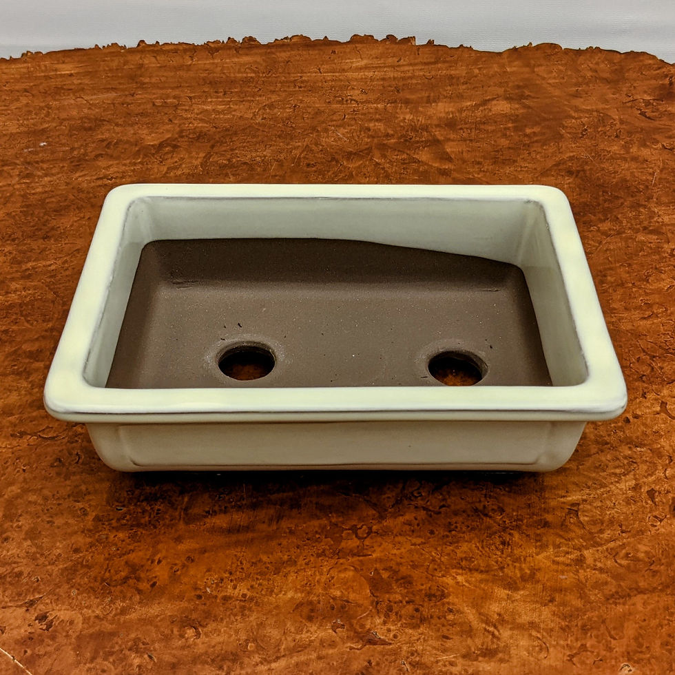 Thumbnail: 7”-11” Cream Glazed Rectangle Japanese Pot 19810