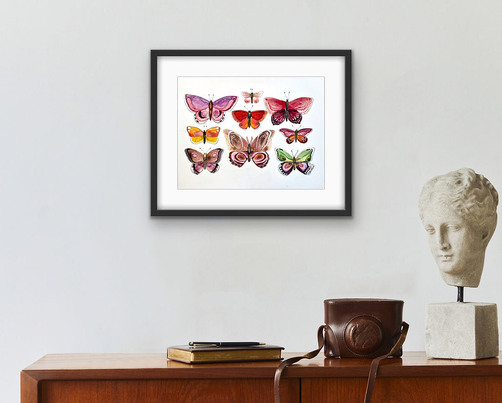 Thumbnail: Collection de papillons roses