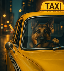 dog in Taxi