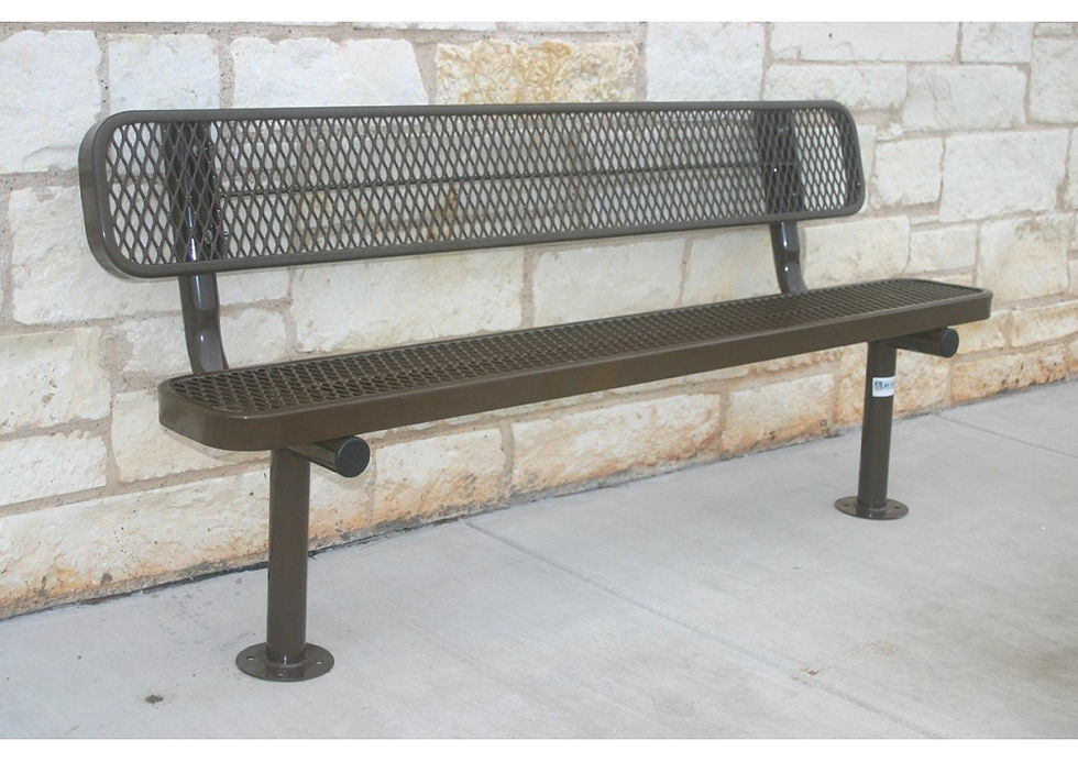 Thumbnail: Diamond Pattern Traditional Rectangular Bench with Back
