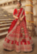 Modern bridal lehenga crafted from a traditional silk saree, showcasing intricate zari work and heritage-inspired details for a timeless yet contemporary look."