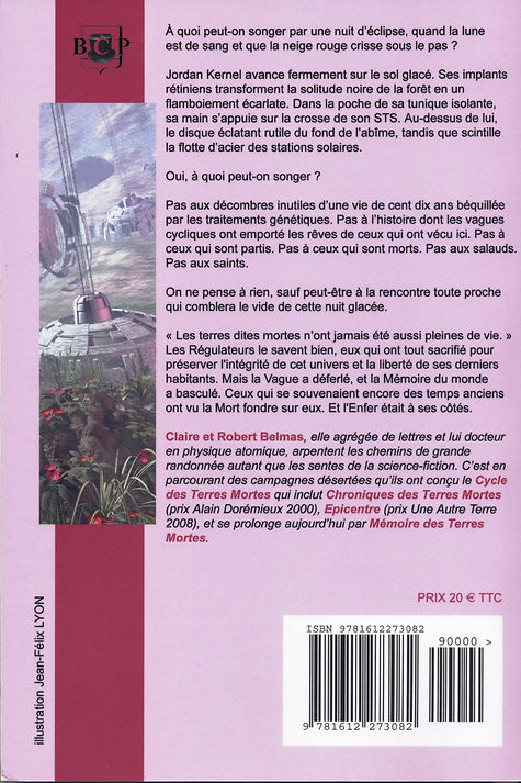 Quatrième de couverture de notre roman "Mémoires des Terres Mortes".