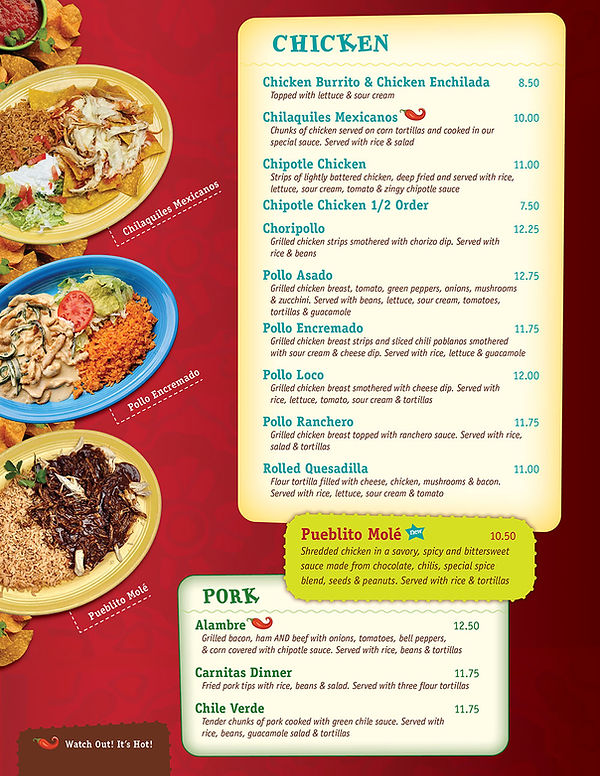 Shelby's Online Menu Mi Pueblito Mexican Restaurant