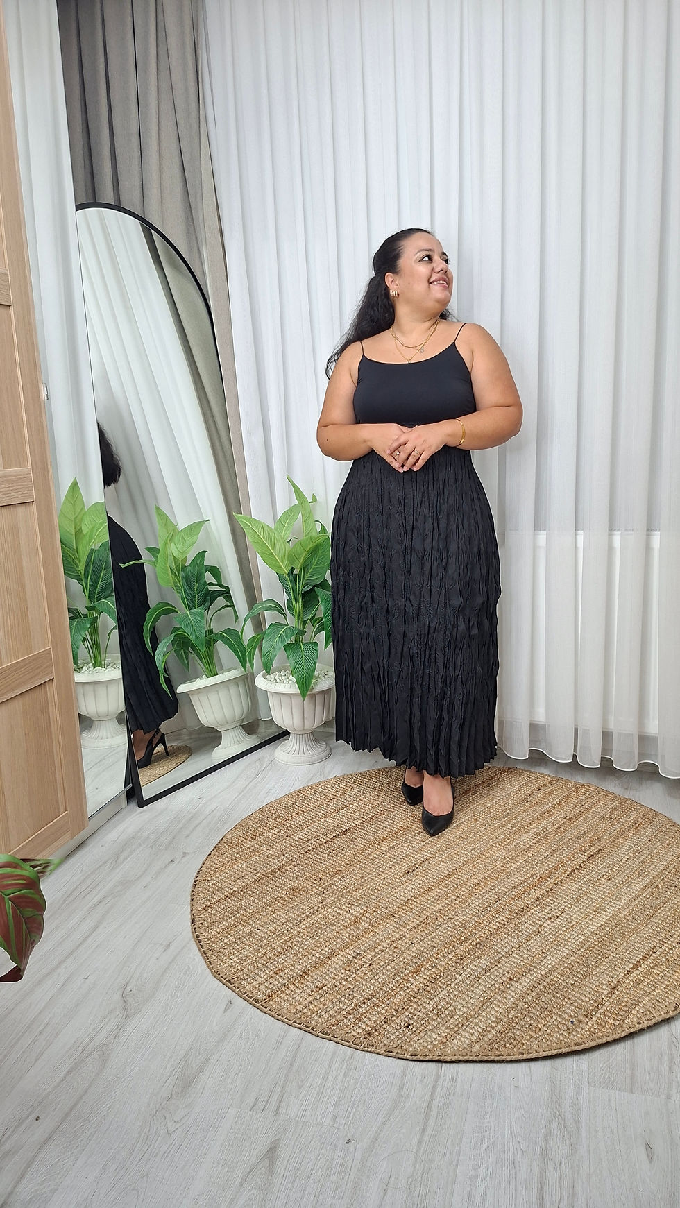 Küçük resim: Crush Kırışık  Siyah Etek