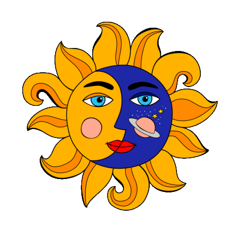 sun and moon face celestial gif