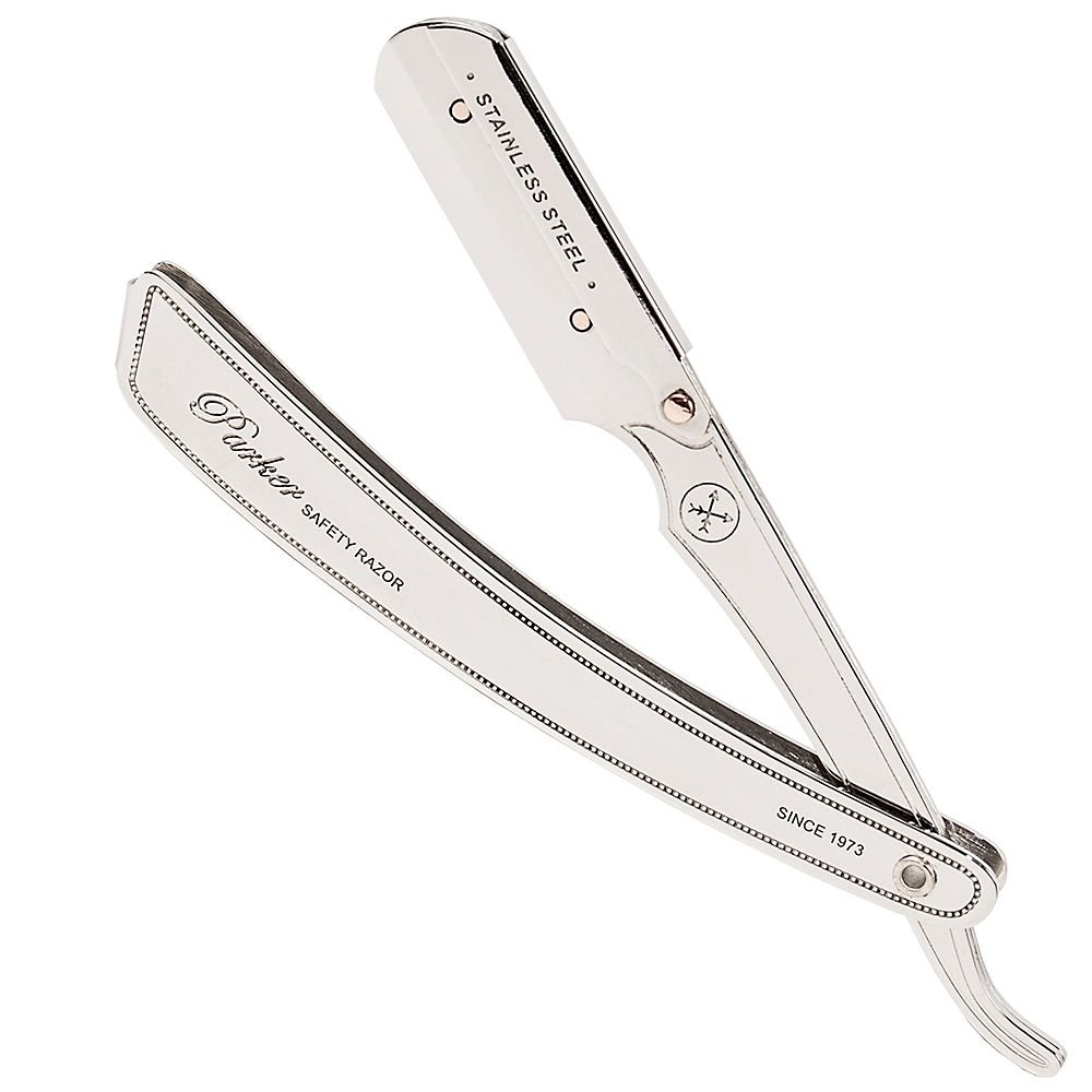 Parker Razors Professional Stainless Steel Silver Shavette Straight Razor  SRX