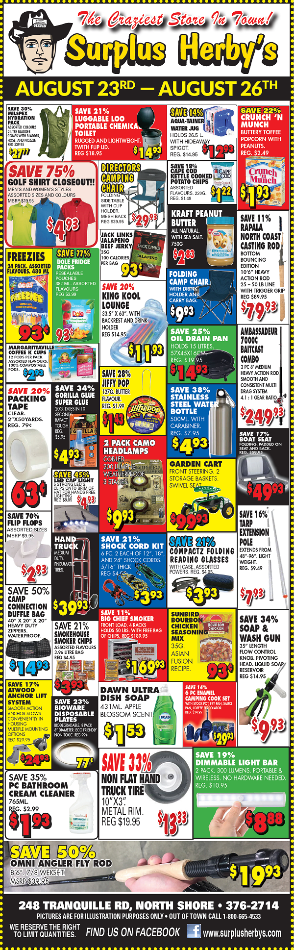 surplus herbys sales flyers