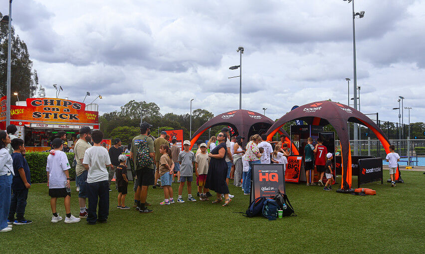people queuing in a brand activation