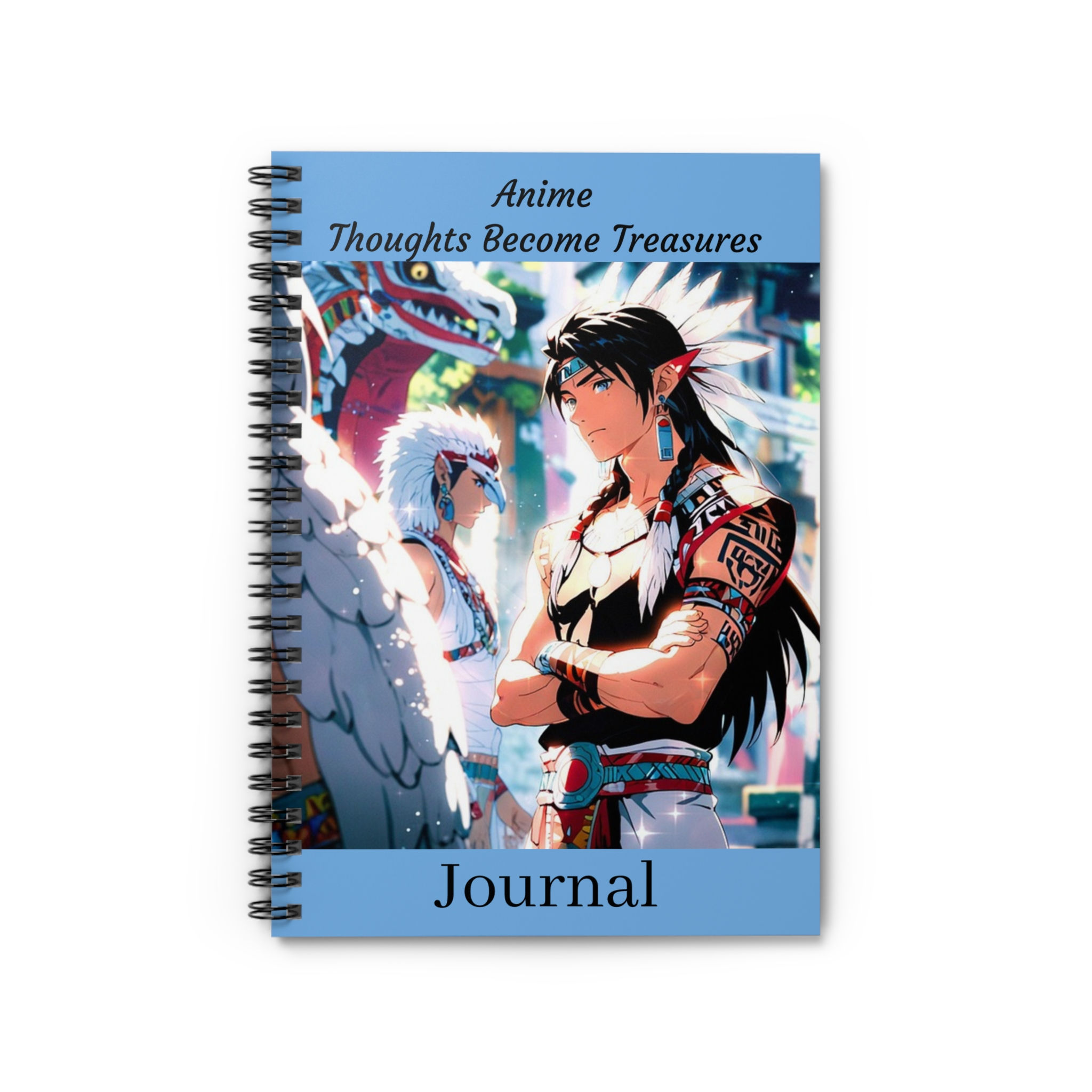 Anime-Themed Spiral Notebook - "Thoughts Become Treasures"