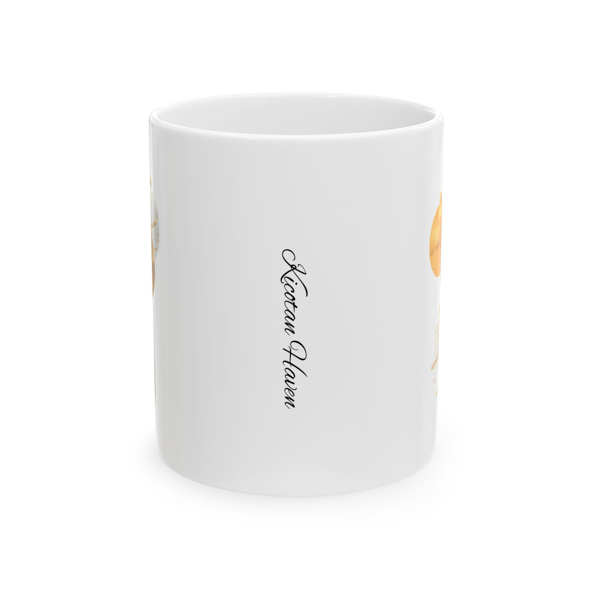 Christmas Golden and White Ornaments Ceramic Mug 11 oz