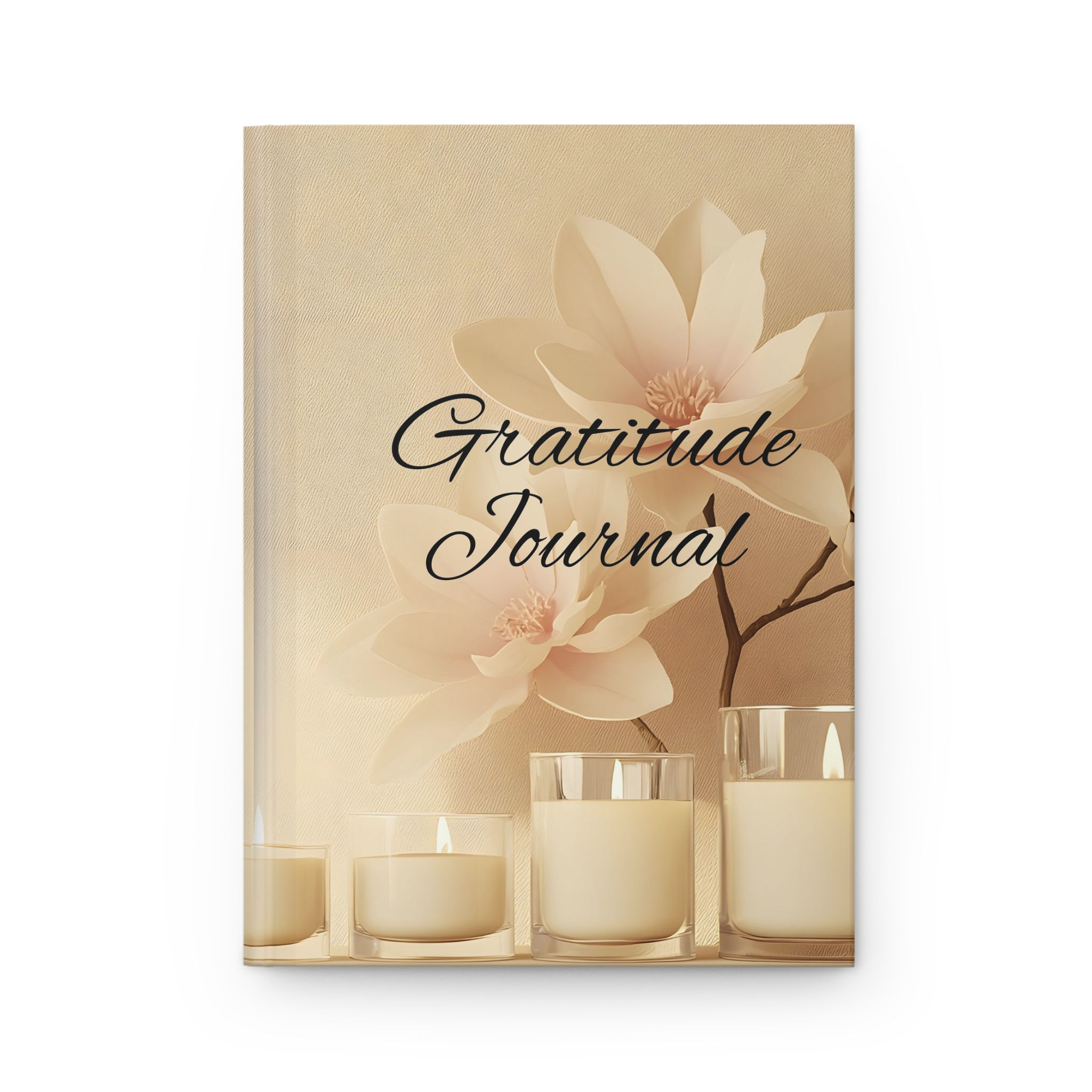 Gratitude Journal Biege with Candles 150 Blank pages, 5.75 X 8 inches size