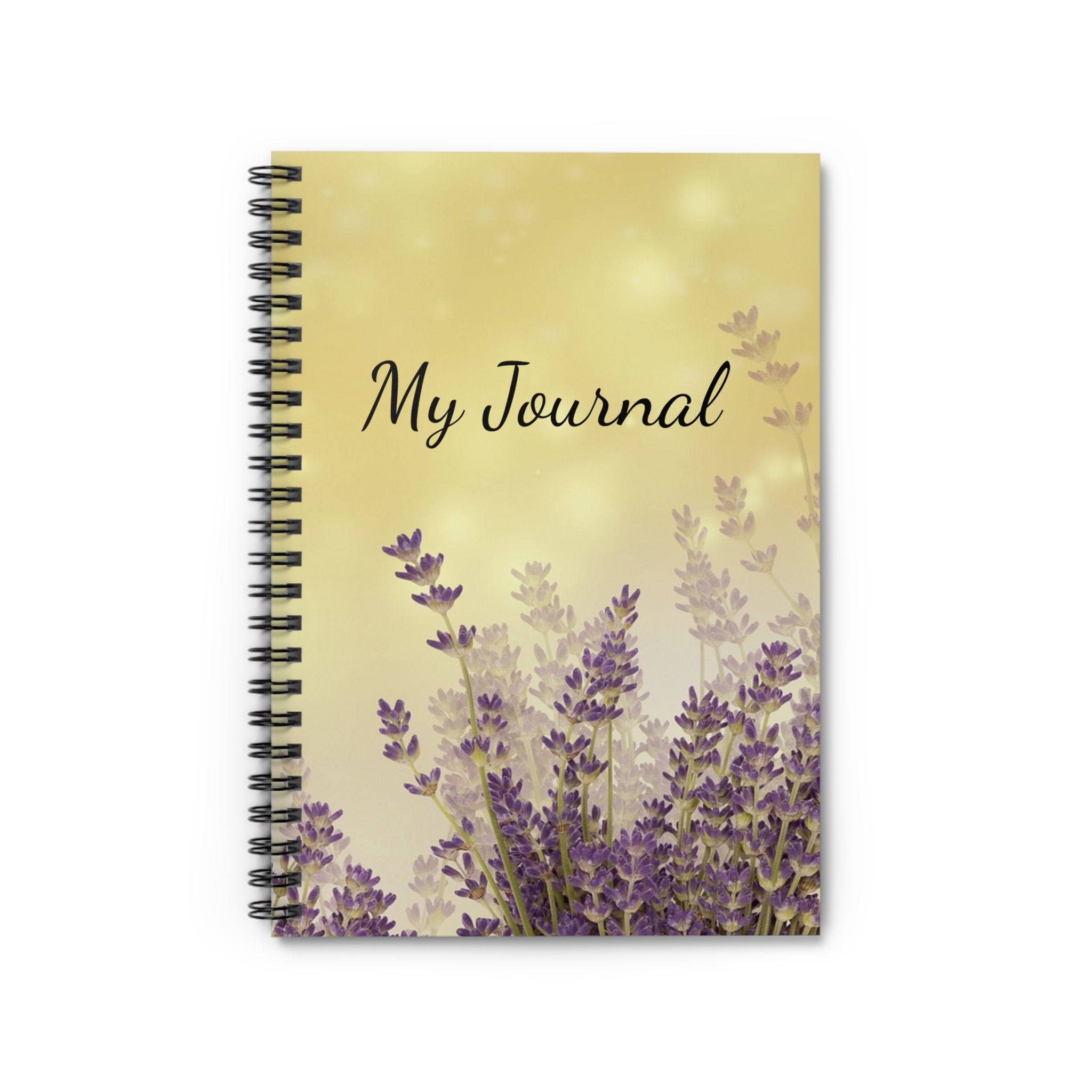  Golden with Purple Floral Design Spiral Journal 