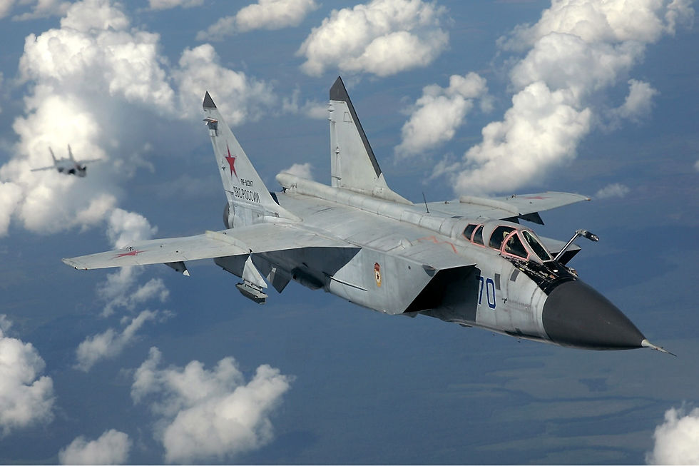 A Russian Air Force MiG-31 interceptor in flight