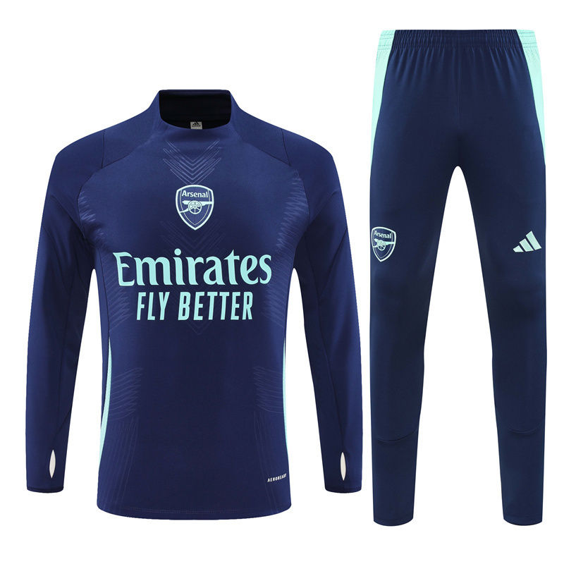 Arsenal FC navy blue training sweatshirt with light blue details by Adidas