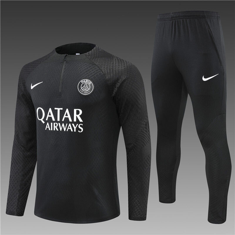 Nike Paris Saint-Germain long sleeve black training sweatshirt with 1/4 zip
