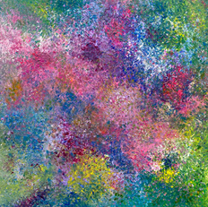 Pink lotus, Acrylics, 100x100cm