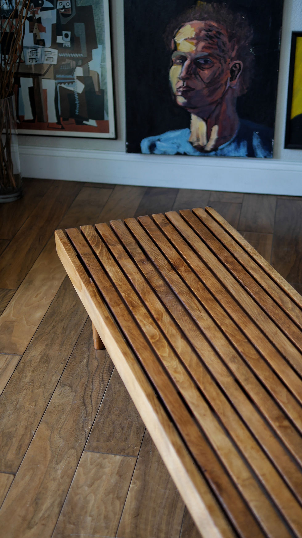 Thumbnail: Vintage MCM Slat Bench