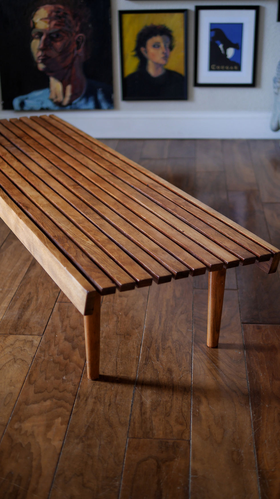 Thumbnail: Vintage MCM Slat Bench