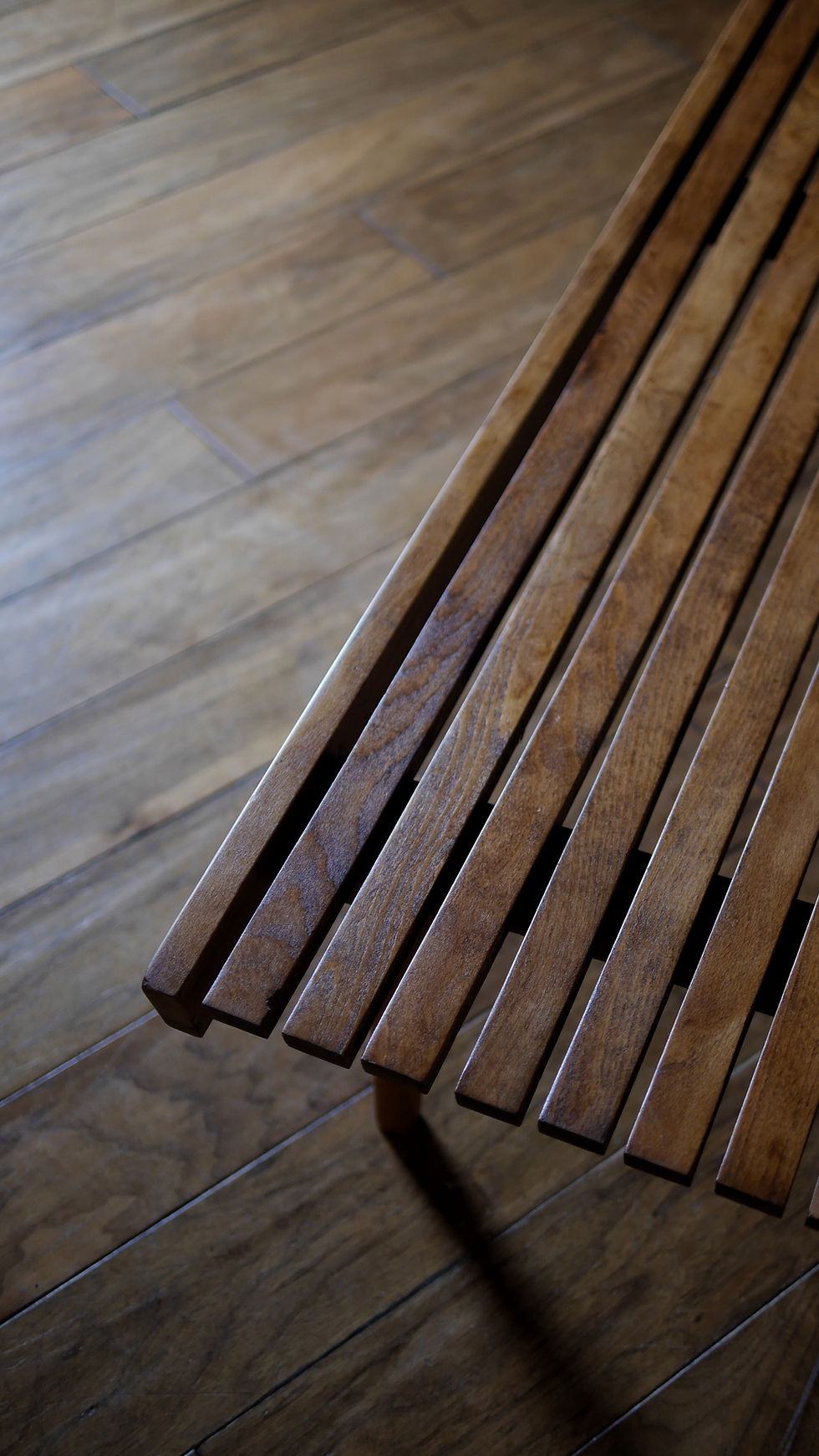 Thumbnail: Vintage MCM Slat Bench