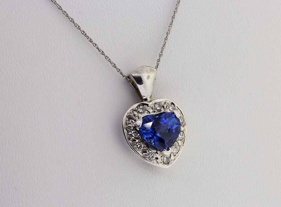 Thumbnail: 3.25ct Heart Sapphire & Diamond Pendant
