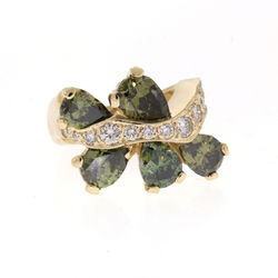 Custom Green Diamond Ring