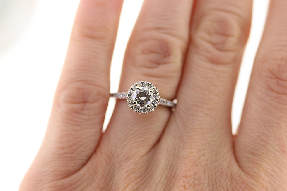 Thumbnail: .69ct Round Brilliant Diamond Halo Engagement Ring