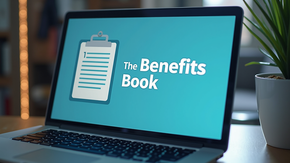 Close-up view of a computer screen displaying the federal benefits book online