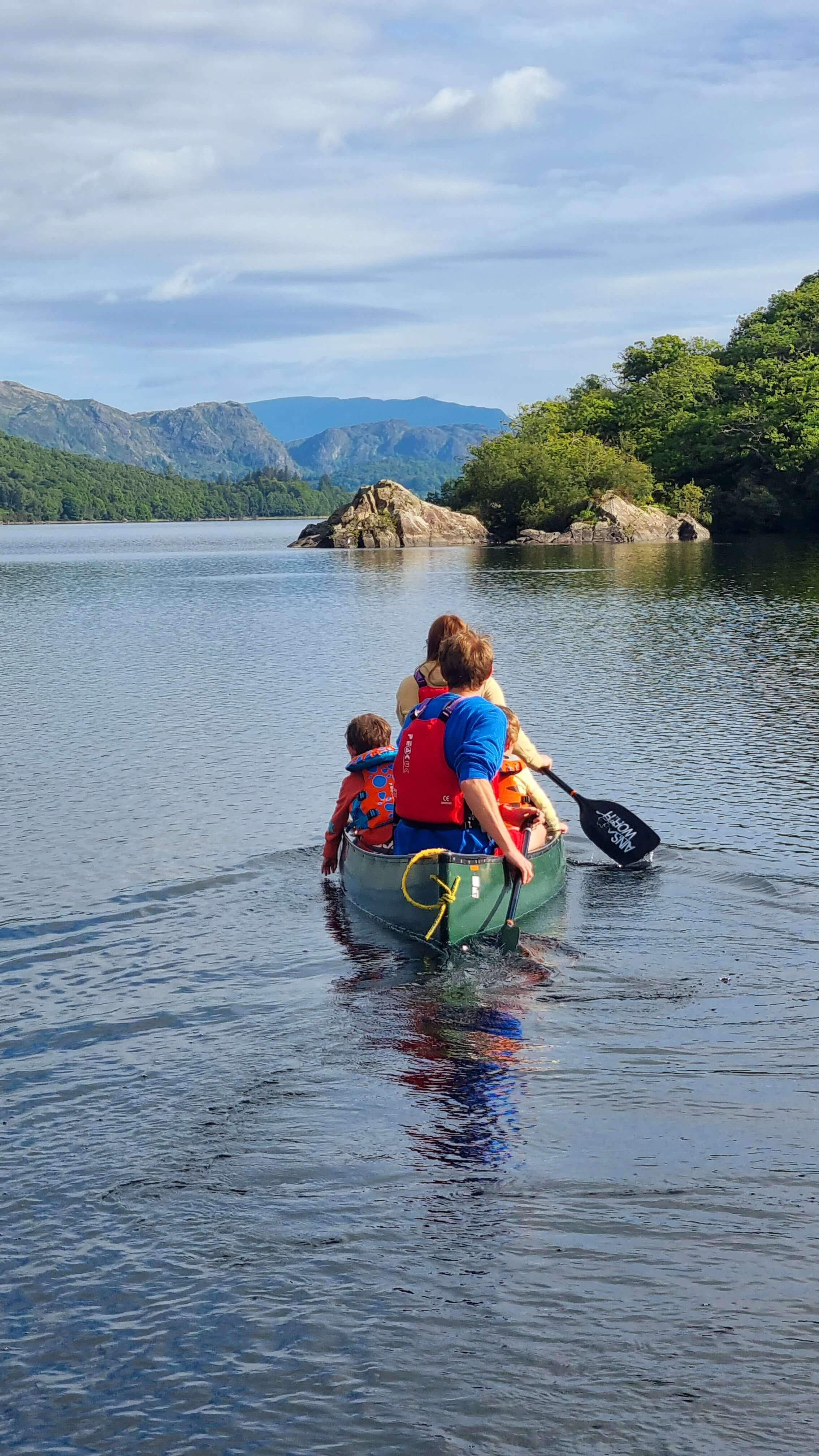Family Canoeing on Coniston Water