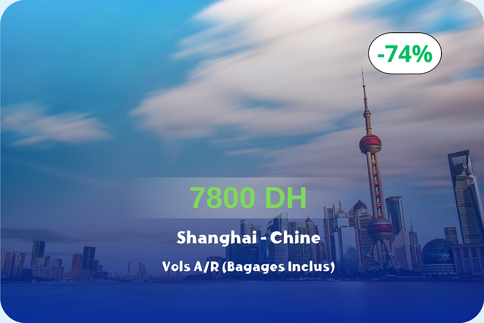 Vols A/R vers Shanghai en juillet : sans escale en Europe et bagages inclus à prix promo 👍