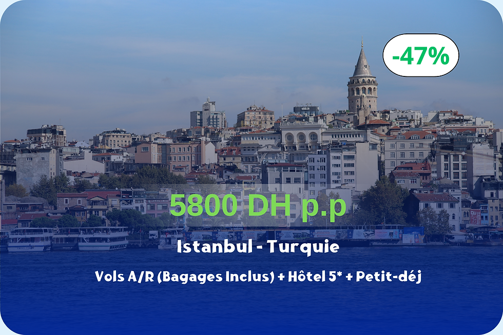 Une semaine premium à Istanbul en juillet : Vols A/R avec bagage + Hôtel 5* avec petit-déjeuner, le tout à prix mini 🥰🥰