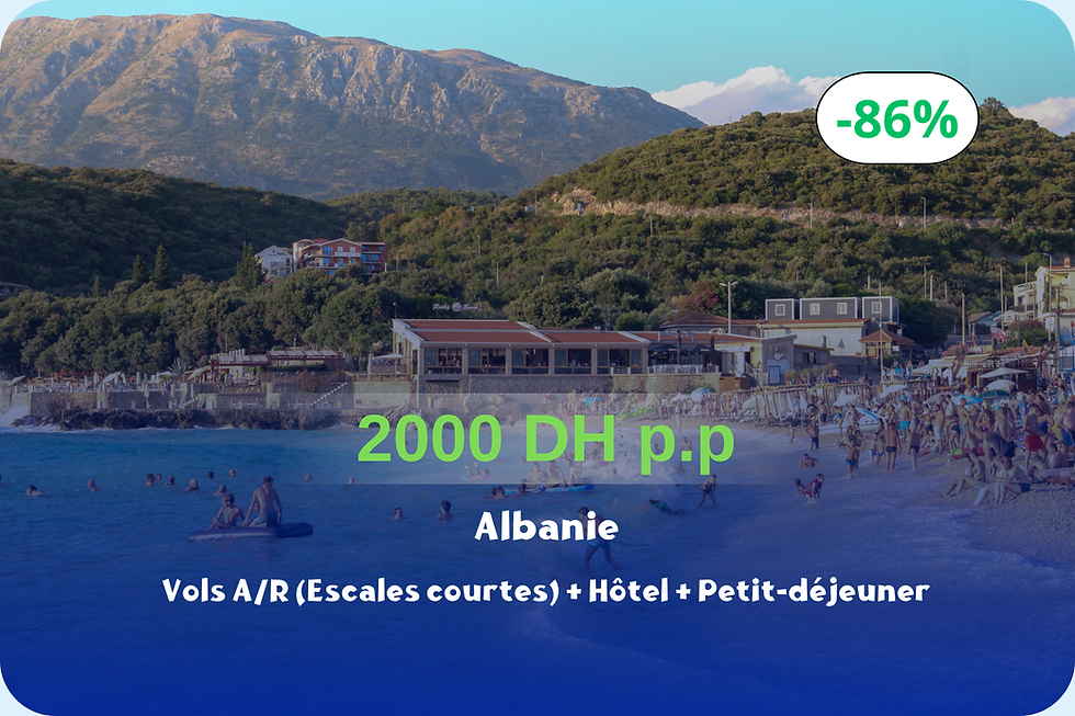 6 jours en Albanie au mois d'octobre : combo Vol + Hôtel + Petit-déj à prix juste incroyable 😱😱