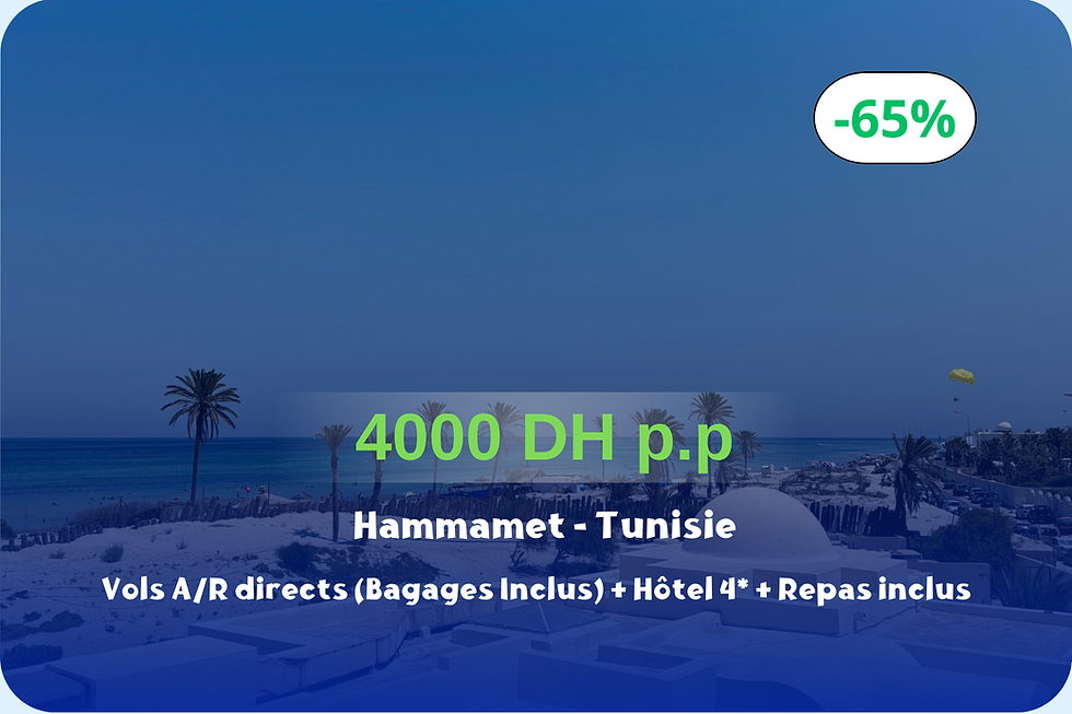  Nouvel An en Tunisie : 5 jours de pur plaisir avec le combo Vol + Hôtel 4★ All-Inclusive à prix canon !