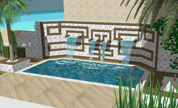 Arabic water feature, Dubai