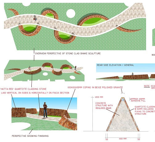 Snake stonework, Spain
