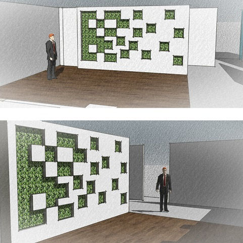 Interior green wall, London