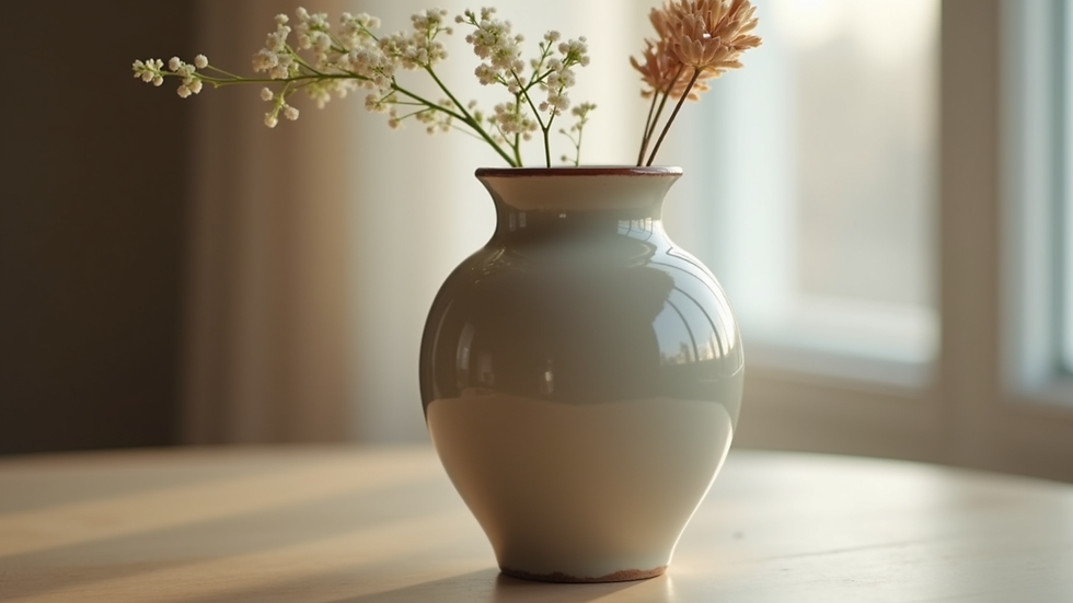 Close-up view of a beautifully crafted ceramic vase