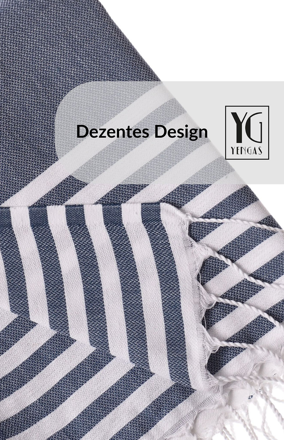 Miniaturbild: YENGAS Strand-/Saunatuch, 95x175cm, 100% Baumwolle, Oeko TEX, Inka blau