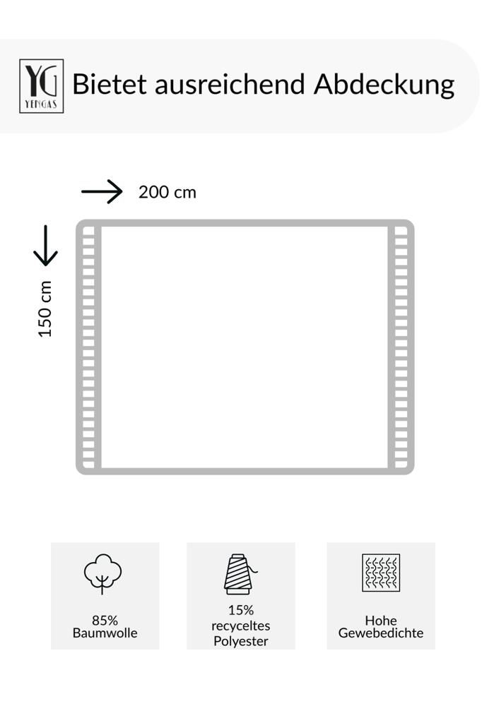 Miniaturbild: YENGAS Tagesdecke im Fischgrätmuster als XL-Decke in 150x200 cm