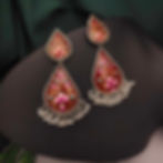 Meenakari Hand Painted Silver Replica Earrings fusion vogue