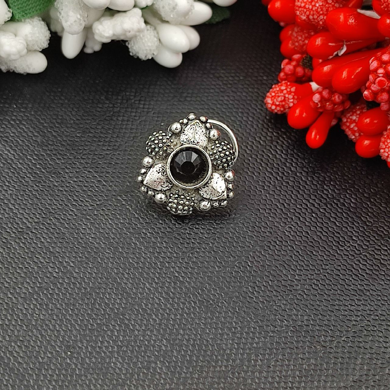 Oxidized German Silver Wired Nosepin -20